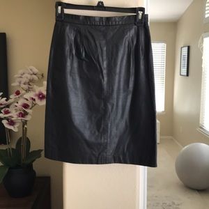 Vintage Black Leather Skirt